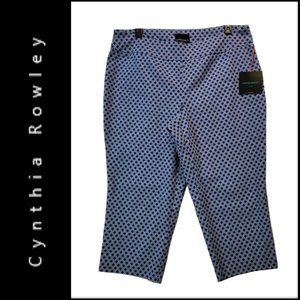 Cynthia Rowley Pull On Flat Front Capri Pants 20W